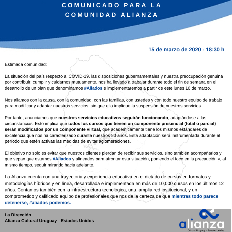 Comunicado COVID 19 15 de marzo DEFINITIVO