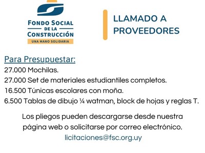LLAMADO A PROVEEDORES Imagen 1